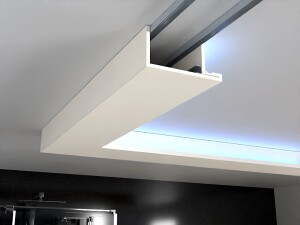 Wilgocioodporny prefabrykat z GK do sufitów podwieszanych LED GKS1530-I szer. 30 cm / wys. 15 cm / dł. 120 cm