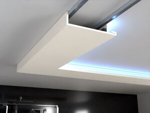 Wilgocioodporna półka LED z płyty GK gotowa do montażu GKS1040-I szer. 40 cm / wys. 10 cm / dł. 120 cm