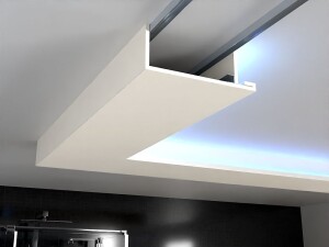 Prefabrykowana półka LED z karton-gips, wilgocioodporna GKS1540-I szer. 40 cm / wys. 15 cm / dł. 120 cm