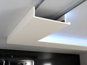 Wilgocioodporny moduł do sufitów podwieszanych z miejscem na LED GKS1550-I szer. 50 cm / wys. 15 cm / dł. 120 cm