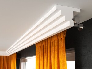Listwa karniszowa maskująca LKO14/ 10,8 x 15,8 x 200 cm/ Decor System/ maskownica karniszy ściennych i sufitowych/ montaż na klej