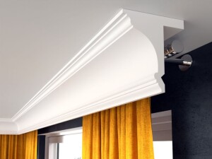 Listwa do zabudowy karnisza LKO8D Decor System/ 20 x 18 x 200 cm/ Decor System/ maskownica karniszy ściennych i sufitowych/ montaż na klej