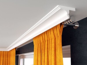 Listwa do zabudowy karnisza LKO8C/ 8 x 13,3 x 200 cm/ Decor System/ maskownica karniszy ściennych i sufitowych/ montaż na klej