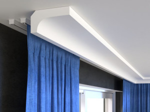 Maskownica karnisza LP15/ 8 x 15 x 200 cm / Decor System / maskownica karniszy ściennych i sufitowych / montaż na klej / miejsce na oświetlenie LED