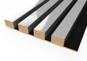 Lamel Ścienny z MDF Srebrny Prestige Decor