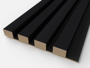 Lamel Ścienny z MDF Czarny lakierowany półmat RAL 9005 Prestige Decor