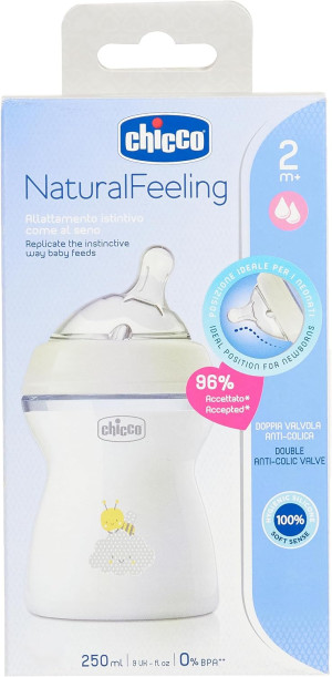 CHICCO butelka natural feeling 250 ml 2m+