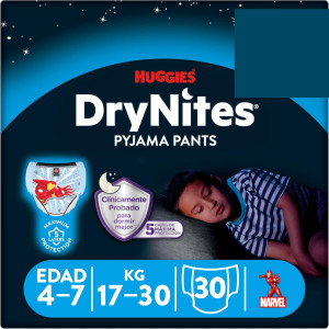 Huggies 4-7 lat DryNites Spiderman pieluchomajtki 10 szt 17-30 kg