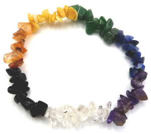 Bracelet 7 chakras chips pierres naturelles