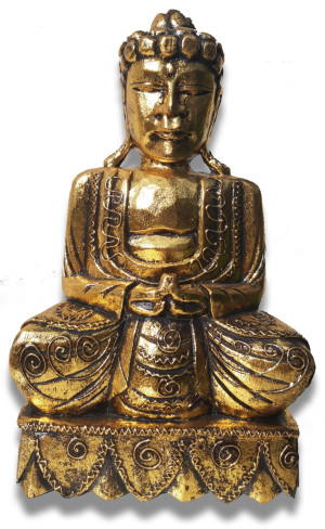 Belle statue de Bouddha dorée de 41 cm