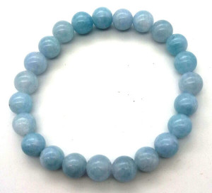 Bracelet Aigue Marine perles 8mm