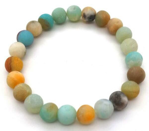Bracelet Amazonite multicolore perles 8mm