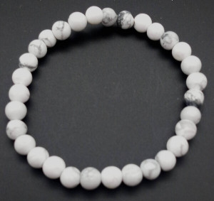 Bracelet Howlite Blanche perles 6mm