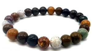 Bracelet Jaspe Océan perles 8mm