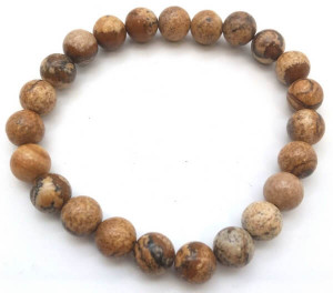Bracelet Jaspe Paysage perles 8mm
