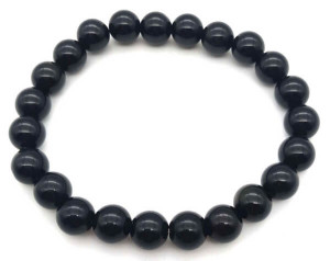 Bracelet Obsidienne Noire perles 8mm
