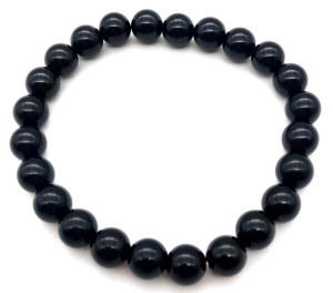 Bracelet Tourmaline Noire perles 8mm