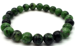 Rubis Zoïsite en bracelet perles 8mm
