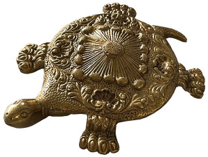 Tortue en laiton de 15 cm