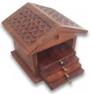 Dessous de verre en bois cabane