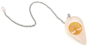 Pendule quartz rose arbre de vie