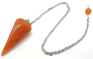 Pendule aventurine orange 6 facettes