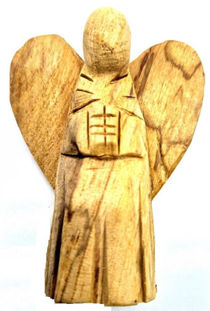 Statuette ange sculptée en palo santo