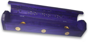 Porte encens grande boite lavande motifs soleil en laiton