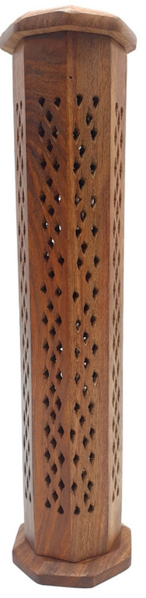 Porte encens tour octogonale ajourée avec motifs étoiles