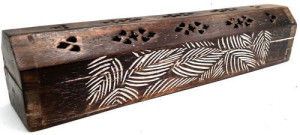 Porte encens grande boite motif feuilles