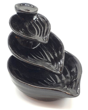 Porte encens bakcflow céramique cascade feuilles