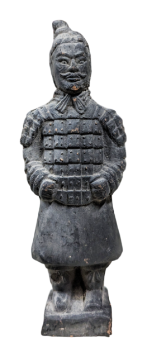 Statue en Terracotta guerrier 12 cm noire