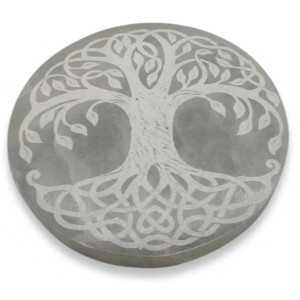 Plaque de sélénite arbre de vie 10 cm