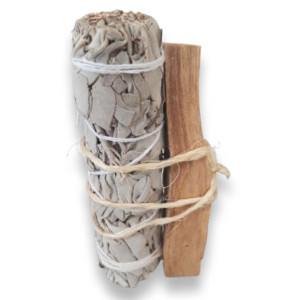 Ensemble purifiant sauge blanche, palo santo 10 cm