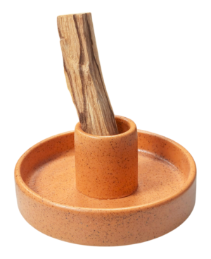 Brule palo santo en céramique orange
