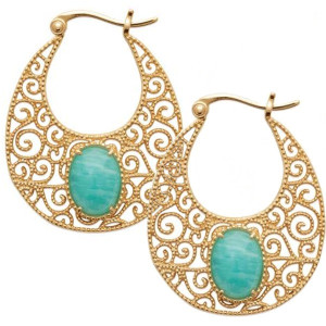 Boucles d'oreilles plaqué or avec amazonites