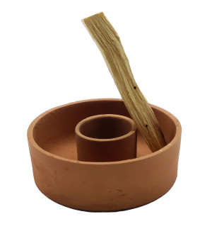 Brûleur de palo santo ou sauge en terre cuite de 9 cm