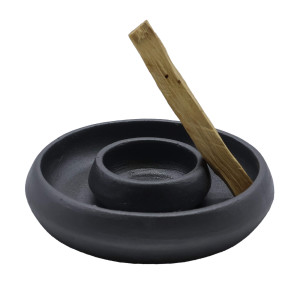 Brûleur pour palo santo en terre cuite noire 9cm