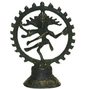 Satuette Shiva dansant laiton 13 cm.