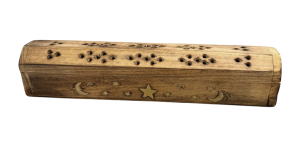 Porte encens grande boite motifs lune et soleil