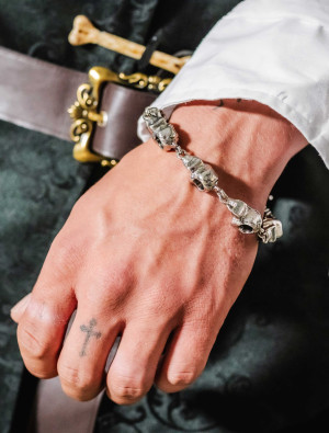 Armband Totenköpfe silber