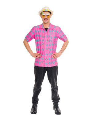Hemd Kaktus Herren pink/grün 3XL