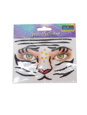 Gesichtssticker Tiger schwarz/braun