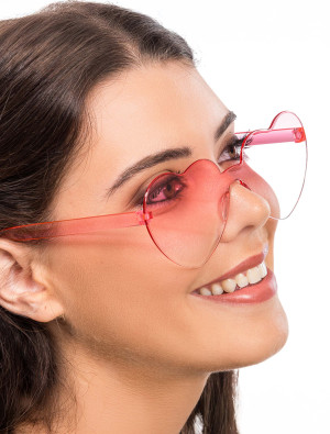 Brille Herz pink
