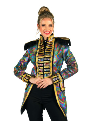 Jacke Zirkusdirektorin metallic Damen bunt L