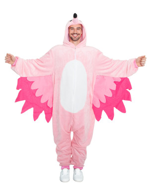 Overall Plüsch Flamingo Herren rosa 56/58