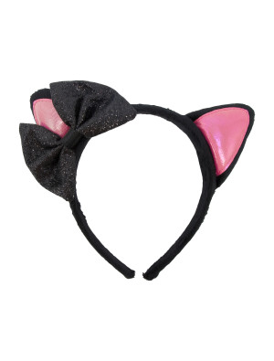 Haarreif Katze mit Schleife schwarz