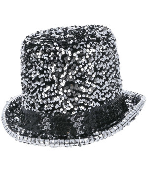 Zylinder Pailletten deluxe silber one size
