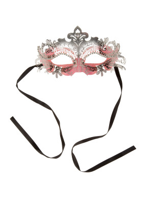 Maske mit Kristallen pink/silber