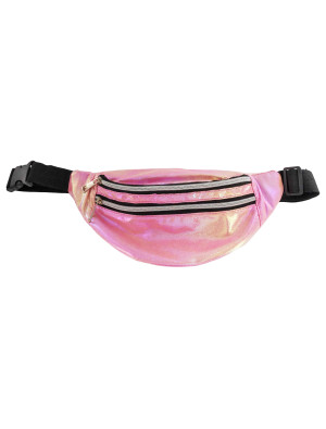 Bauchtasche mit 2 Reißverschlüssen pink